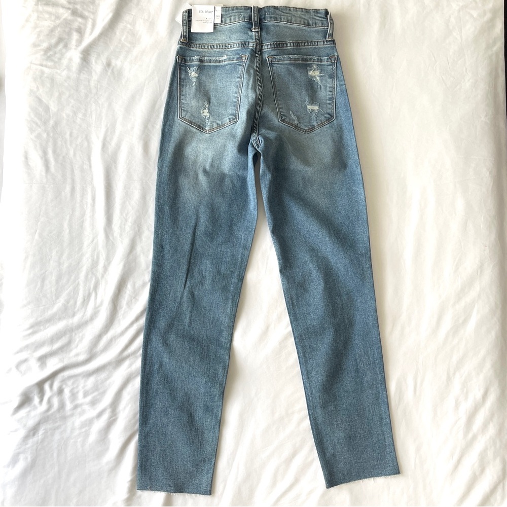 NWT STS Blue Jeans Womens Size 26 Caroline High Rise Raw Edge Denim Straight Leg - Picture 6 of 13